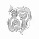 koi fish yin yang  tattoo design idea