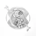 koi fish yin yang  tattoo design idea