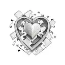 heart with puzzle pieces  tattoo design idea