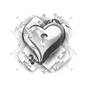 heart with puzzle pieces  tattoo design idea