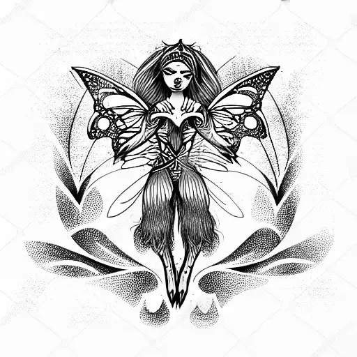 Fairy tattoo vector Vector Art Stock Images  Depositphotos