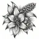 yucca flower tattoo design idea
