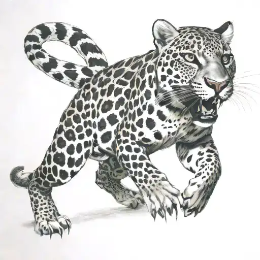 jarguar running tattoo design idea