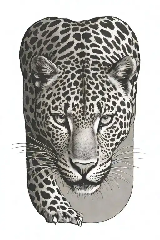 leopard running tattoo design idea