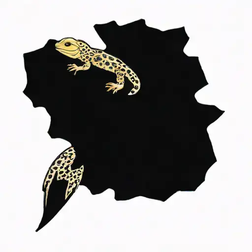 leopard gecko tattoo design idea