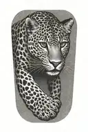 leopard running tattoo design idea