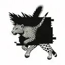 leopard running tattoo design idea