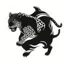 leopard running tattoo design idea