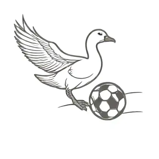 goose and soccer ball simple outline tattoo tattoo design idea