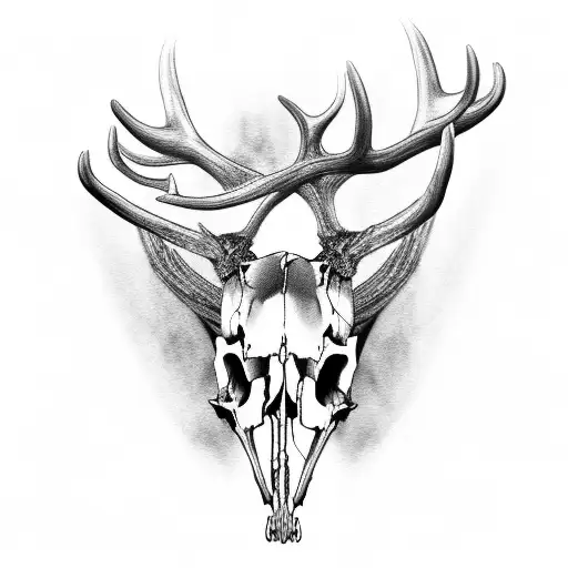 deer skull tattoo design idea