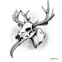 deer skull tattoo design idea