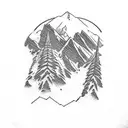 snowmobiling mountains tattoo design idea