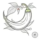 spike with chilli pepper and anchove tattoo design idea