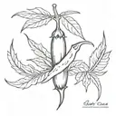spike with chilli pepper and anchove tattoo design idea