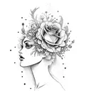 flowerhead, overthinker, gemini, female,love, fine line tattoo, artistic, arm placement tattoo design idea