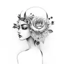 flowerhead, overthinker, gemini, female,love, fine line tattoo, artistic, arm placement tattoo design idea
