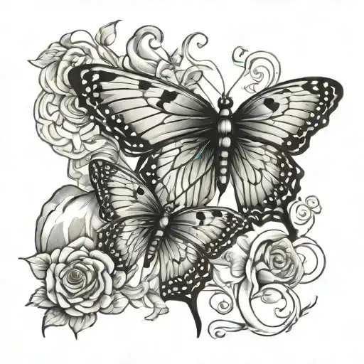 memorial butterfly mom tribute tattoo design idea