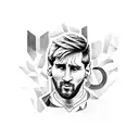 barcelona with messi tattoo design idea