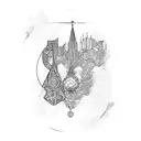 barcelona with messi tattoo design idea