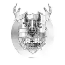 barcelona with messi tattoo design idea