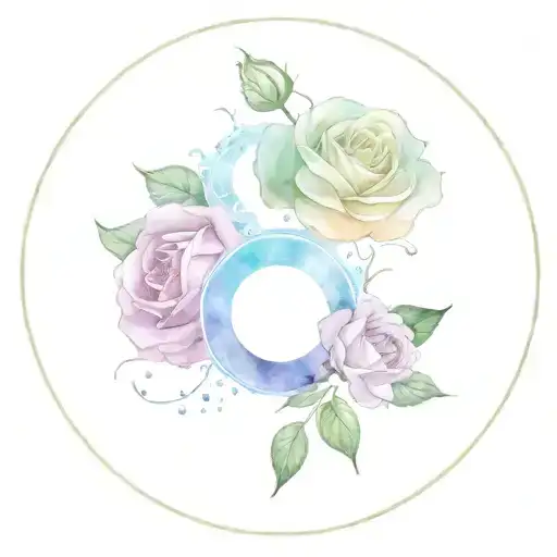 gemini, cancer, pisces, aries, and libra zodiac signs with roses   tattoo design idea
