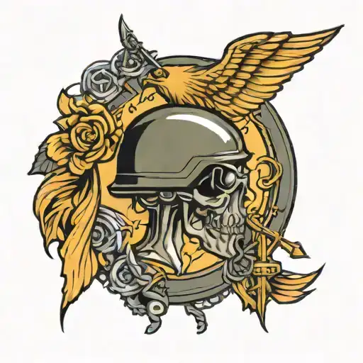 military intelligence equipment tattoo design idea