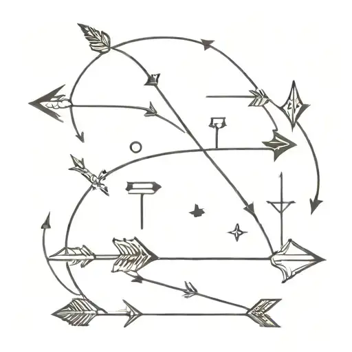 arrows over cross made tattoo design idea