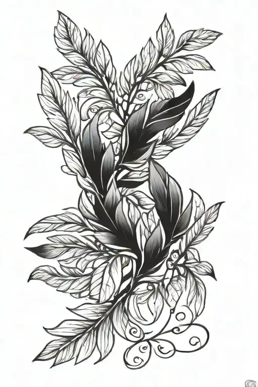 the laurel wreath with a black and gray gradient is slightly rounded, there are few branches - a tattoo on the forearm tattoo design idea