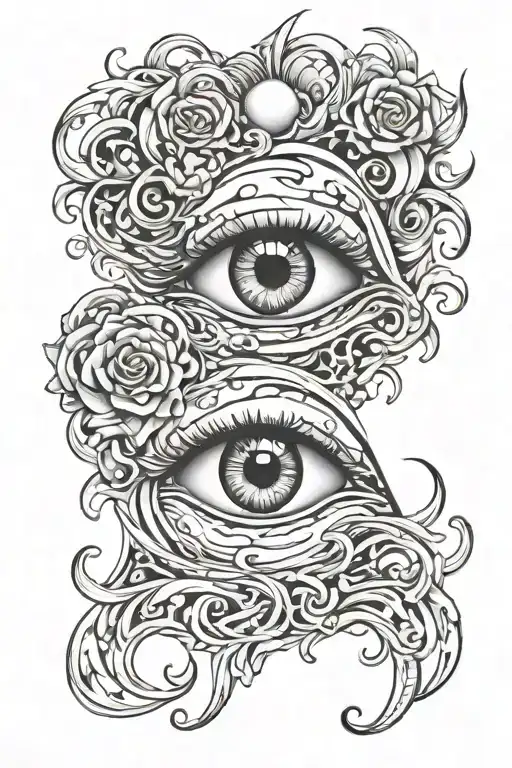 god with blank eyes with tears flowing tattoo design idea