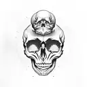 skull with piston tattoo design idea