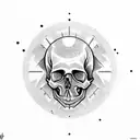 skull with piston tattoo design idea