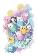 Adventure Time characters tattoo design idea
