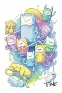 Adventure Time characters tattoo design idea
