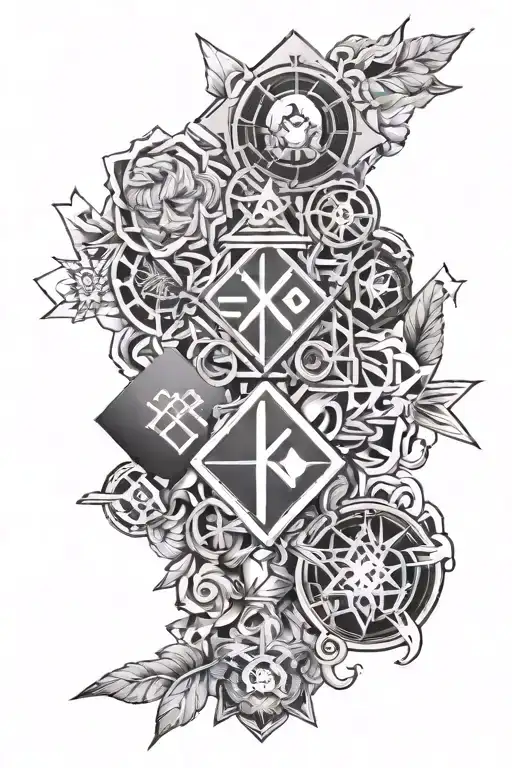 kpop group exo tattoo design idea