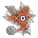 kpop EXO tattoo design idea