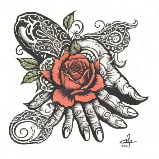 hand of my deceased grandfather taking mine   tattoo design idea