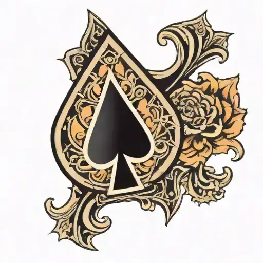 black spade shaped geometry tattoo design idea