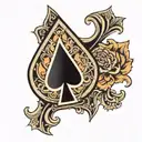 black spade shaped geometry tattoo design idea