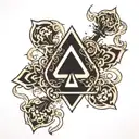 black spade shaped geometry tattoo design idea