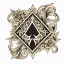 black spade shaped geometry tattoo design idea