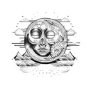 Sun and Moon tattoo design idea