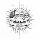 Sun and Moon tattoo design idea