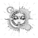 Sun and Moon tattoo design idea