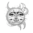 Sun and Moon tattoo design idea