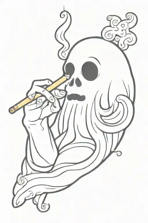 ghost smoking joint tattoo tattoo design idea