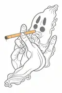 ghost smoking joint tattoo tattoo design idea