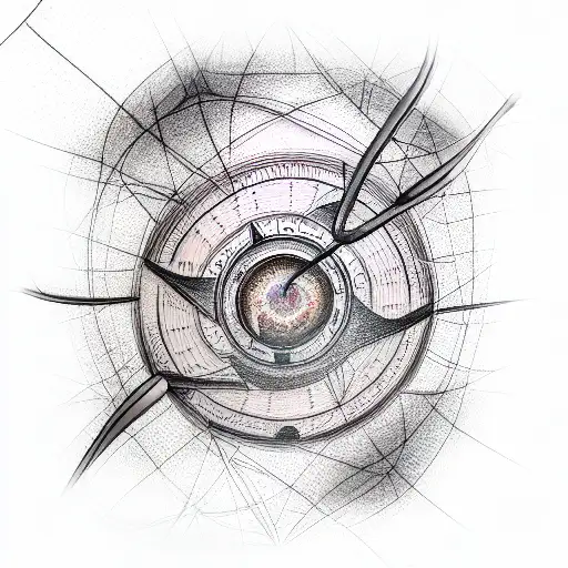 neural network, futuristic tattoo design idea