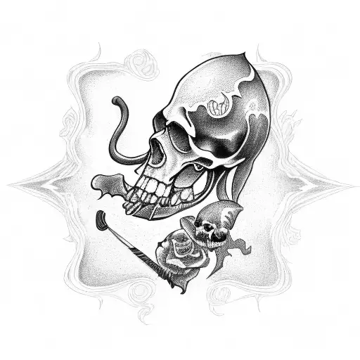 Tattoo design of a grim reaper holding a royal flush tattoo design idea