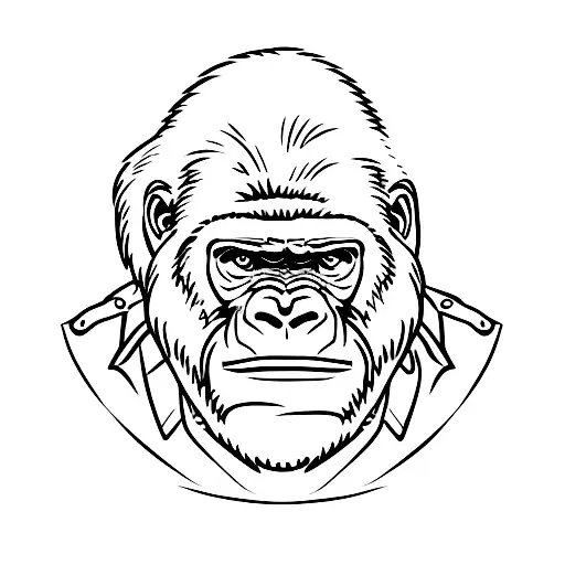 Gorilla in a skillet  tattoo design idea