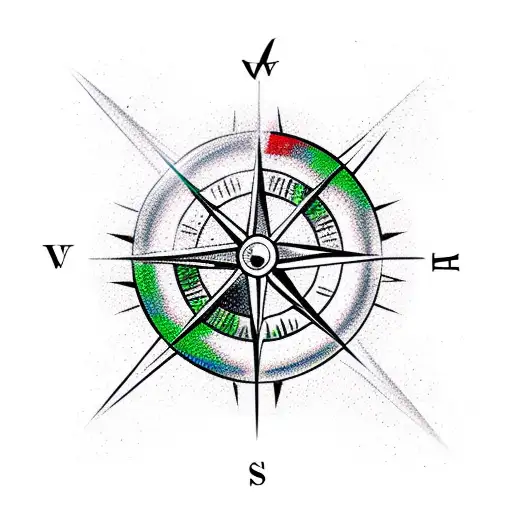 arrow compass tattoo design idea